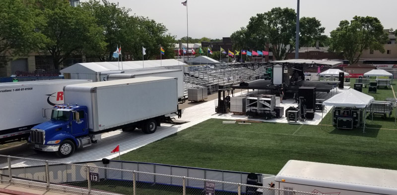 OmniDeck Portable Event Flooring at Breese Stevens Field