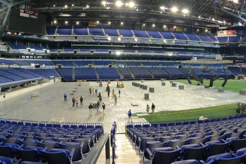 Turf protection at Lucas Oil Stadium