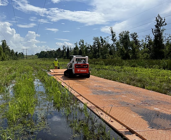 Composite mats for swamps