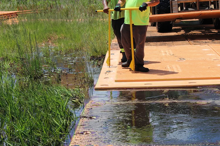 Work platform for swamps
