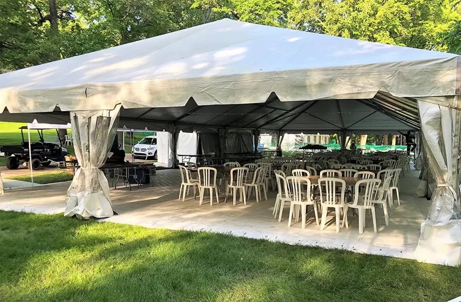 Matrax tent flooring for wine event