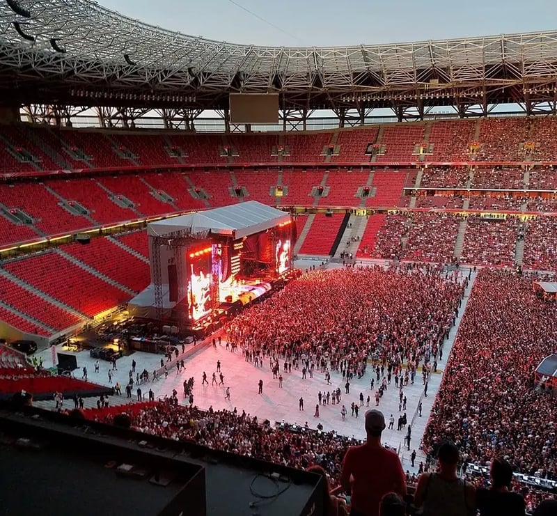 OmniDeck turf protection for a concert at Puskas Arena