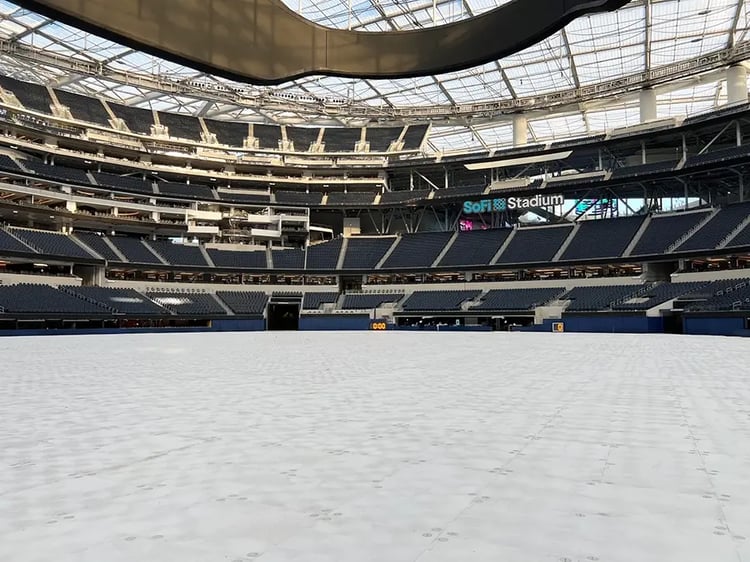 OmniDeck turf protection at SoFi Stadium