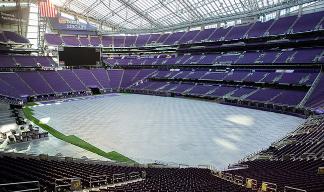 Stadium turf protection at U.S. Bank Stadium