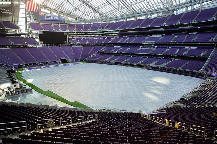Turf protection at U.S. Bank Stadium