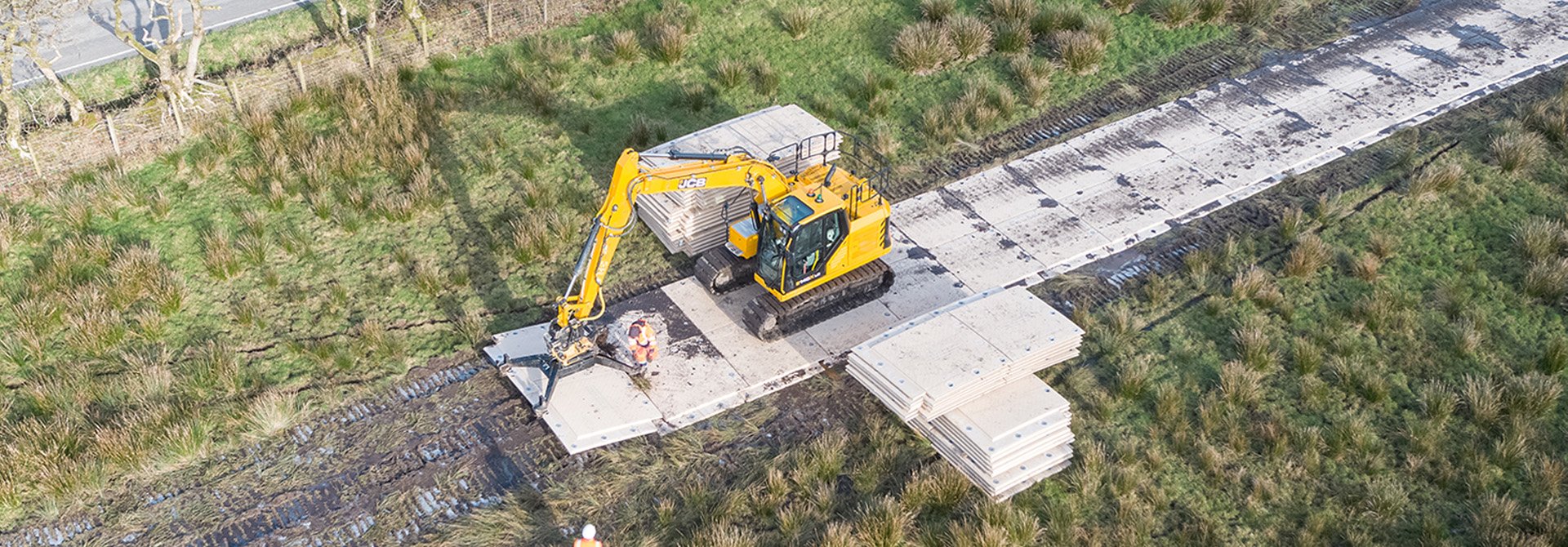 Composite mat roadway for Powerline Tower Replacement