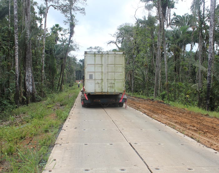 MegaDeck HD composite mat for disaster relief