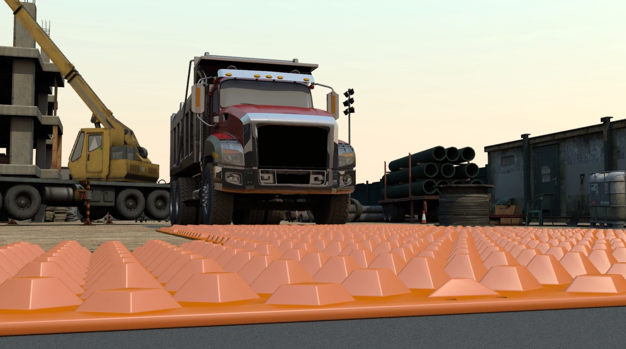 Trackout control mats for construction