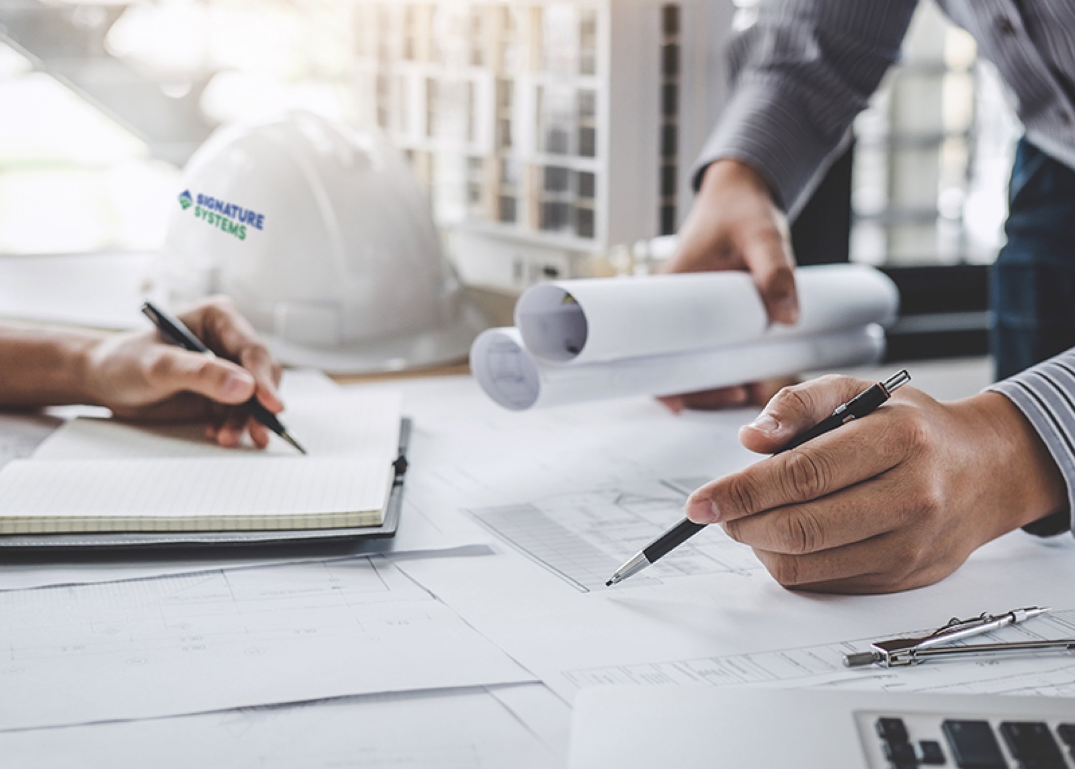 Engineers and paperwork