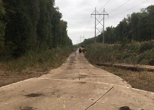 Construction mats temporary roadway