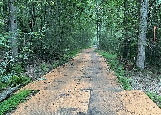 Forestry mats for logging road access