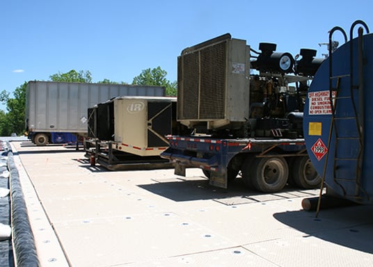 Ground protection mats for heavy equipment