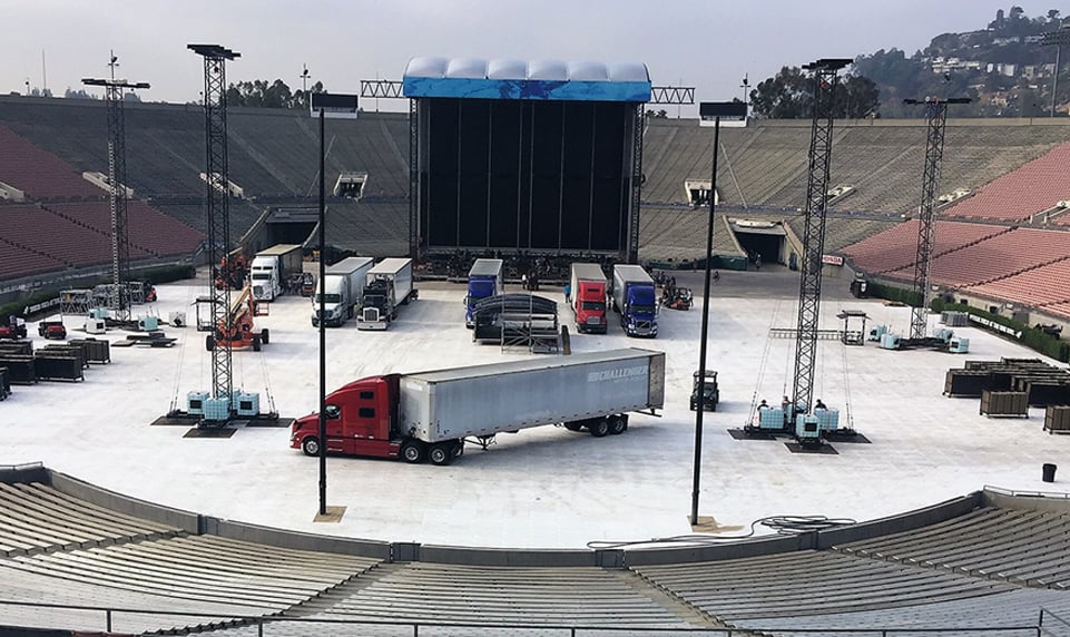 Portable event flooring for heavy equipment and large crowds