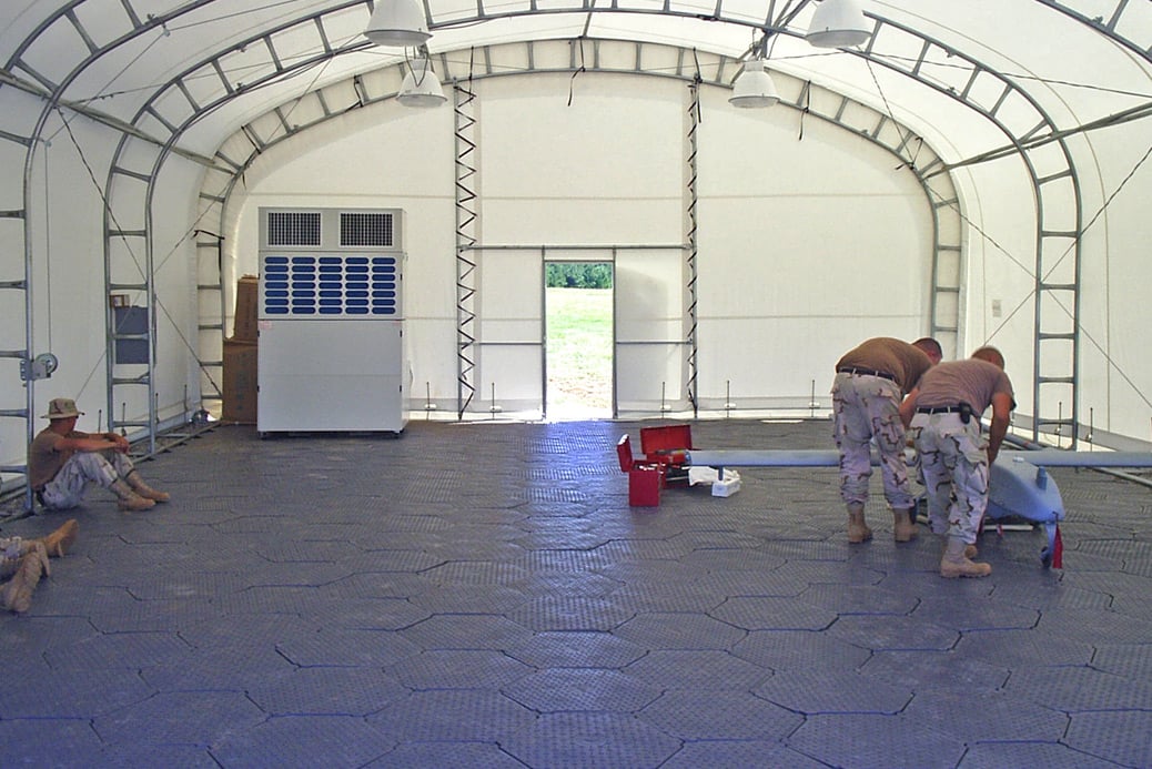 Composite matting for hangars