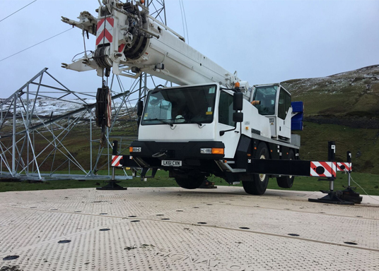 Work platforms and laydown yards for T&D