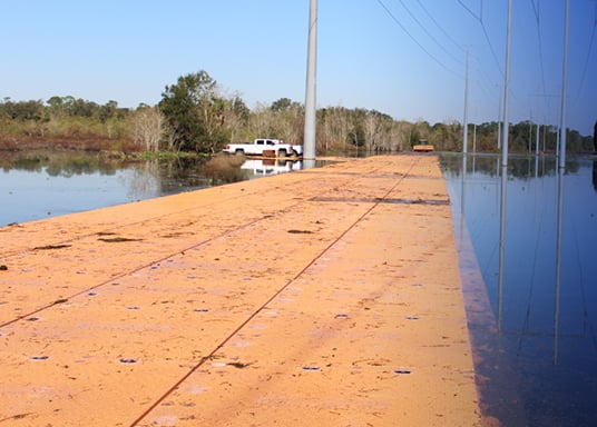 Swamp mats accessway for T&D work site