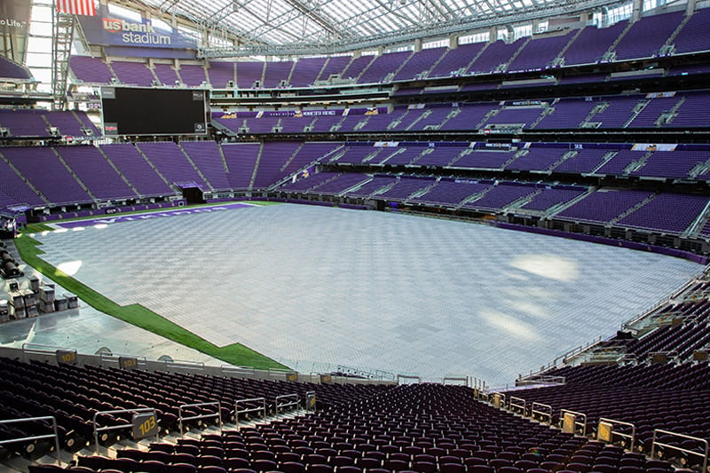 U.S. Bank Stadium turf protection mats