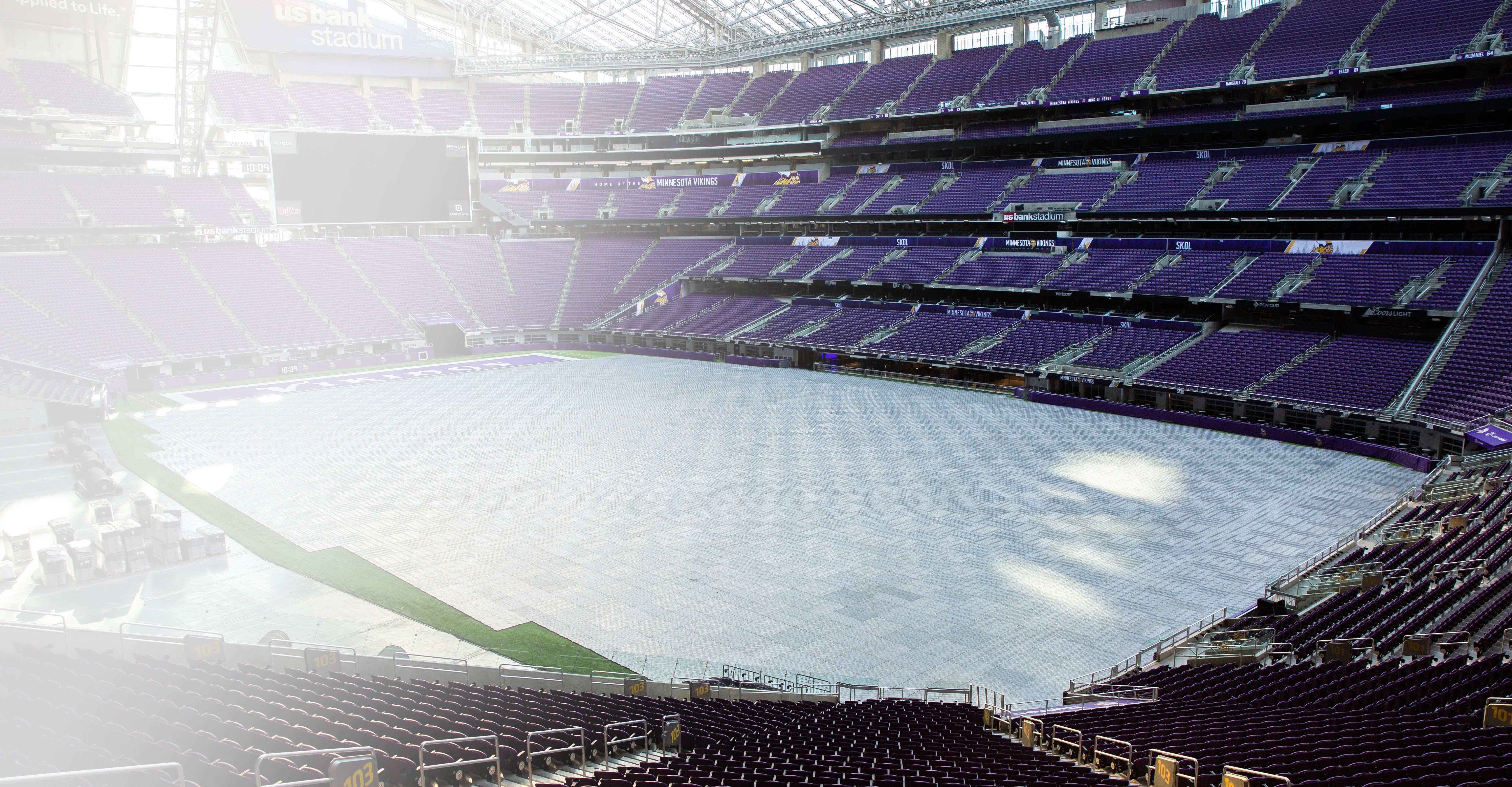Stadium turf protection composite mats