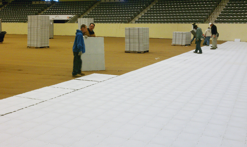 Event flooring for stadiums