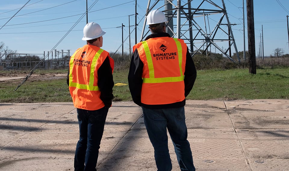 Signature's composite mats at work site