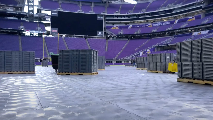 U.S. Bank Stadium composite mat installation