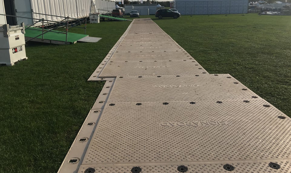 SignaRoad composite mats for temporary access roads