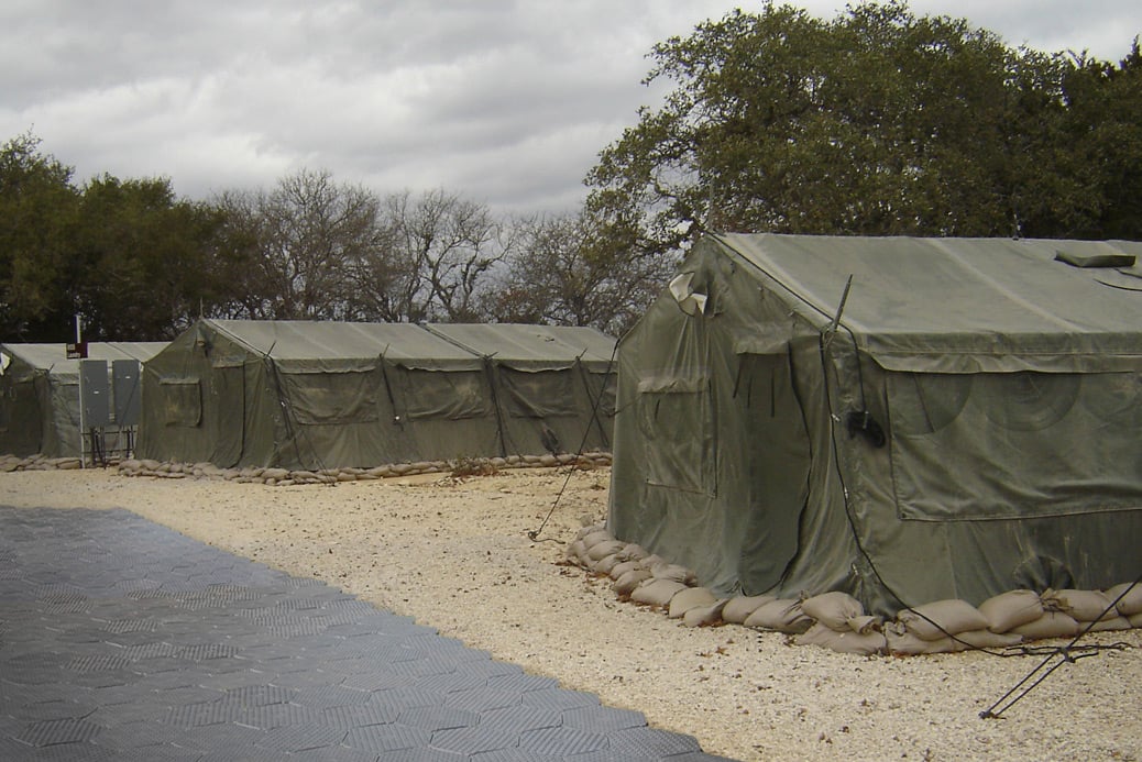 Military floor mats for base camps